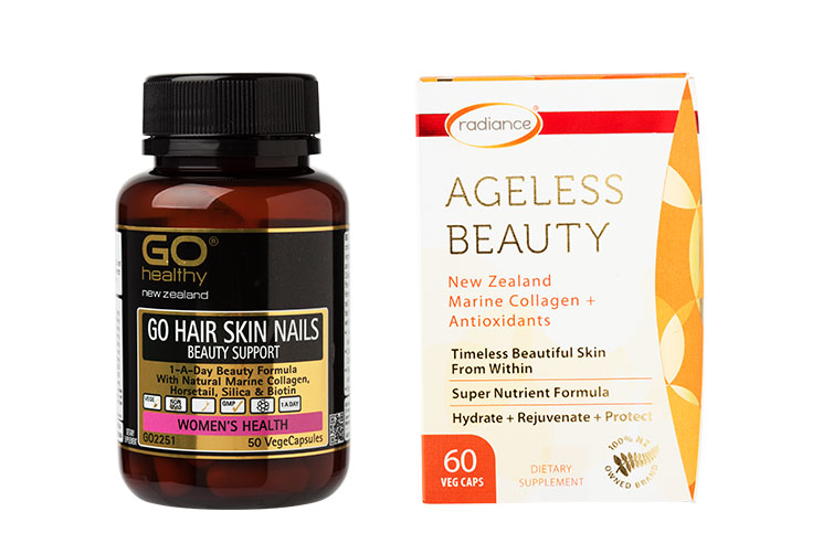 1. Go Healthy Go Hair Skin Nails Beauty Support $30. 2. Radiance Ageless Beauty, $80.
