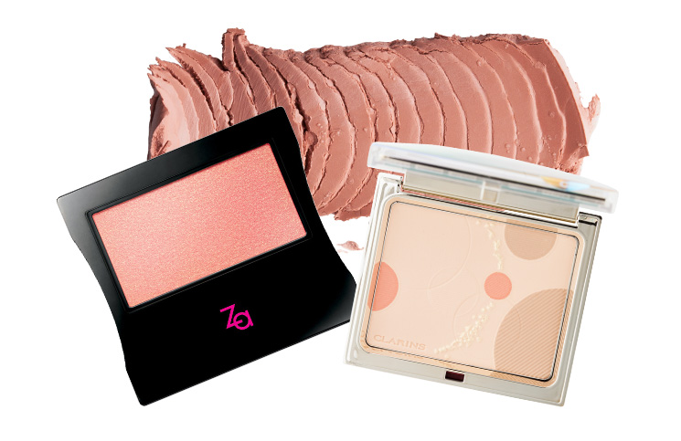 1. Za Cheeks in Groovy, $20; 2. MAC Cremeblend Blush in Brit Wit, $48; and 3. Clarins Opalescence Face and Blush powder, $76.