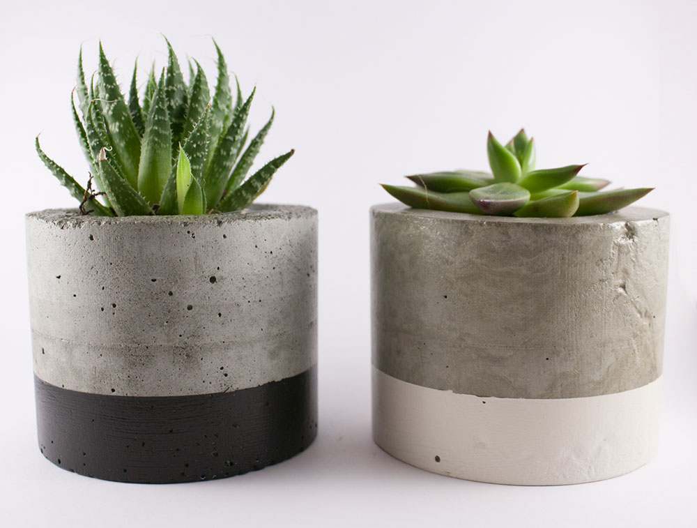 concrete table planter pots