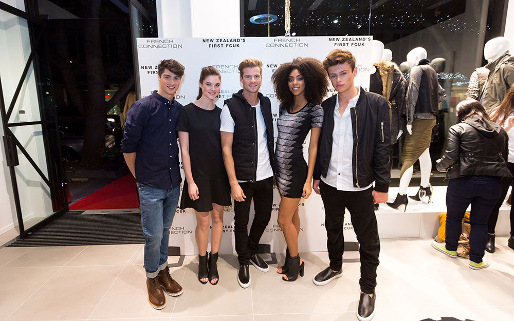 Models at the French Connection launch party
