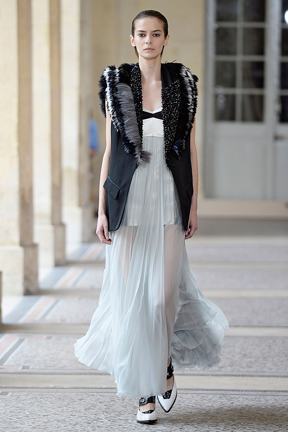 Look 4 from the Bouchra Jarrar show at Paris Fashion Week Haute Couture FW 2015/2016. Photo / Getty Images