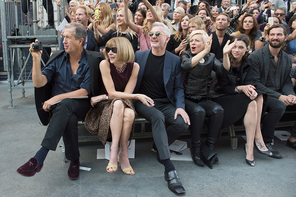 Mario Testino, Anna Wintour, Baz Luhrmann, Catherine Martin and Astrid Berges-Frisbey attend the Chanel show as part of Paris Fashion Week in 2014. Photo / Getty Images
