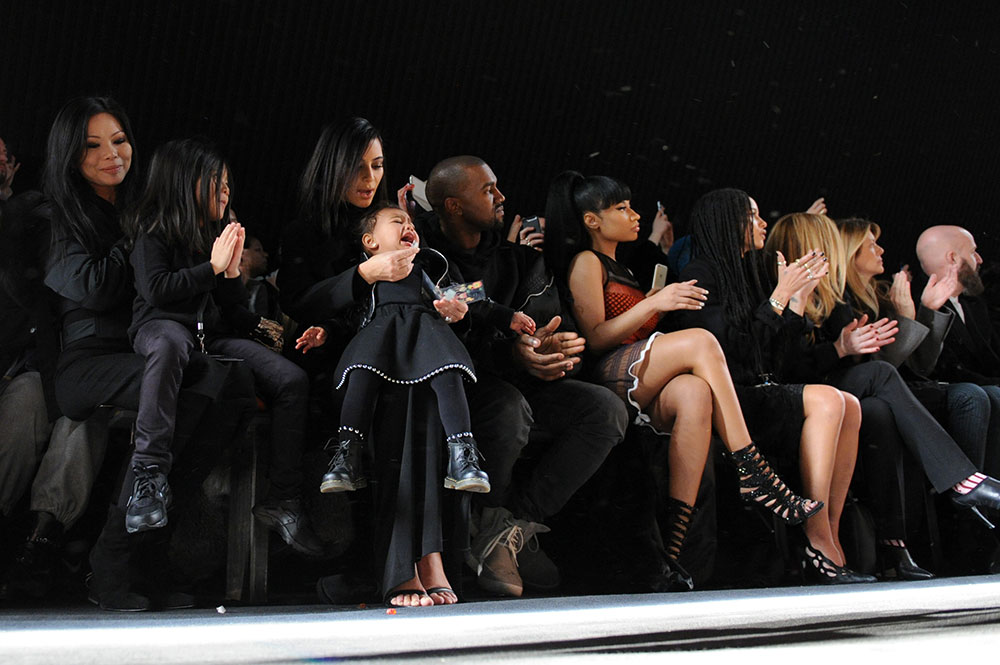 Aimie Wang, Alia Wang, Kim Kardashian, North West, Kanye West, Nicki Minaj and Zoe Kravitz attend the Alexander Wang show as part of Mercedes-Benz New York Fashion Week in 2015. Photo / Getty Images