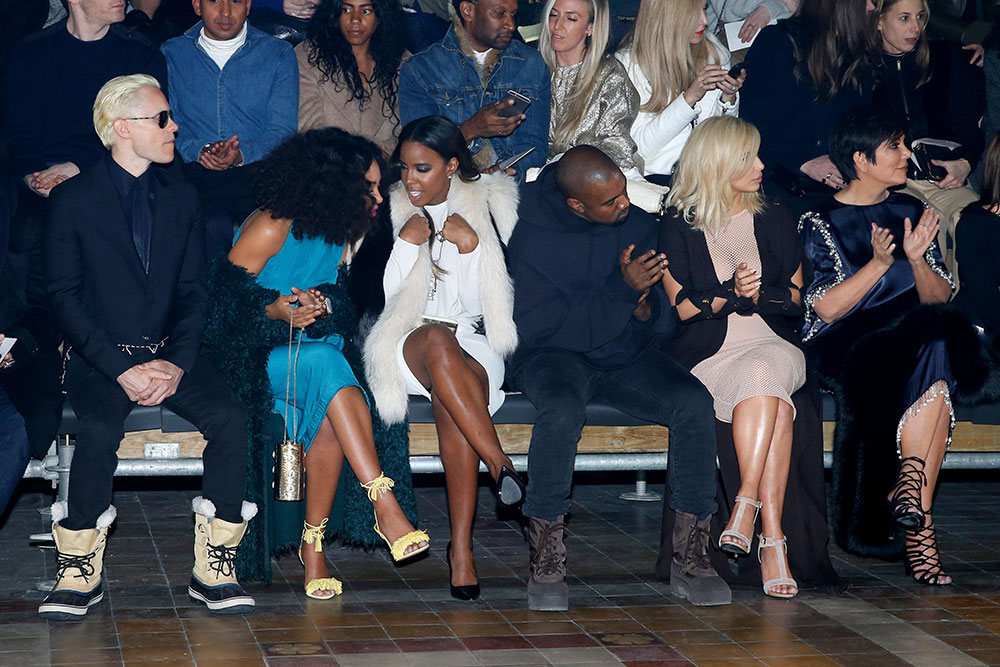 Jared Leto, Solange Knowles, Kelly Rowland, Kanye West, Kim Kardashian and her mother Kris Jenner attend the Lanvin show as part of the Paris Fashion Week in 2015. Photo / Getty Images