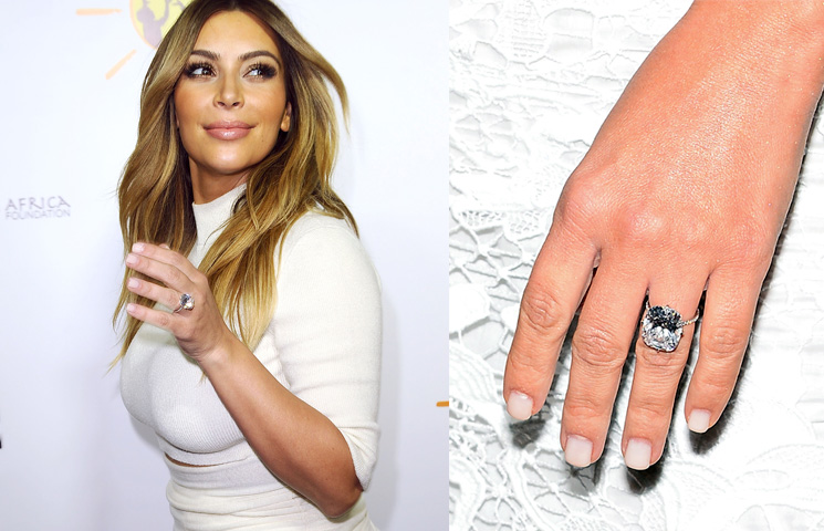 Kim Kardashian's Lorraine Schwartz ring is estimated to be worth $13 million. Husband Kanye West co-designed the 15-carat ring with Schwartz and proposed to the reality TV star in 2013.