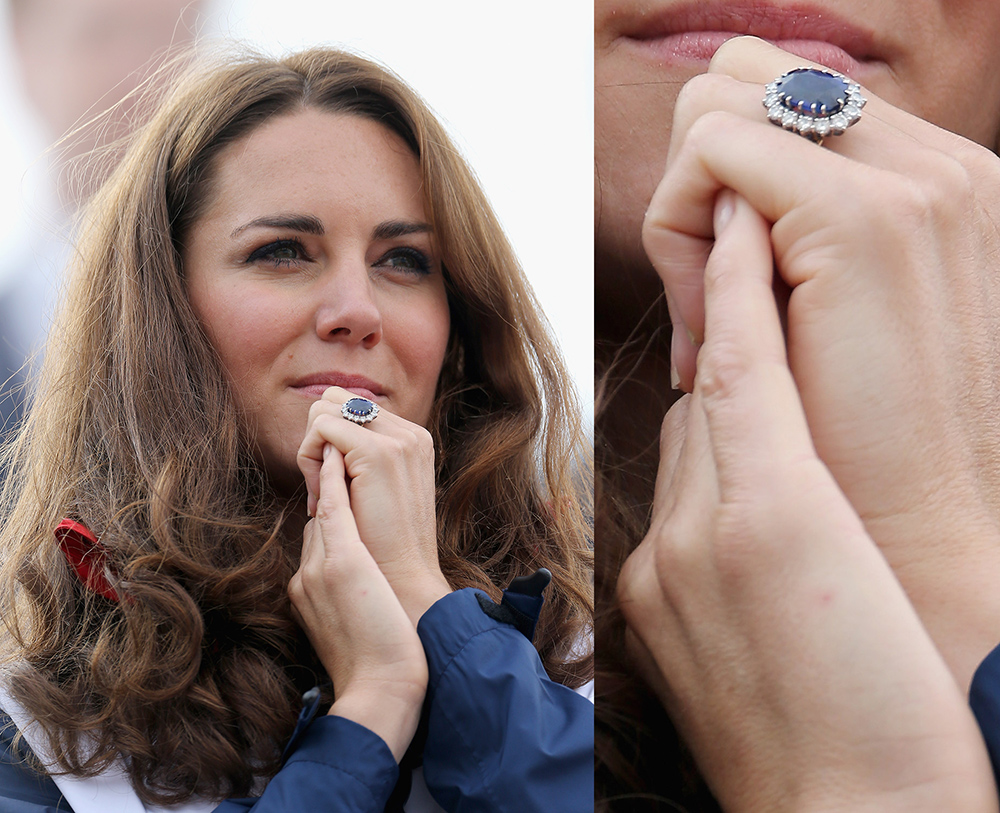 The Duchess of Cambridge's sapphire and diamond engagement ring is one of the most recognisable in the world, having famously belonged to her mother-in-law, the late Princess Diana. Photo / Getty Images