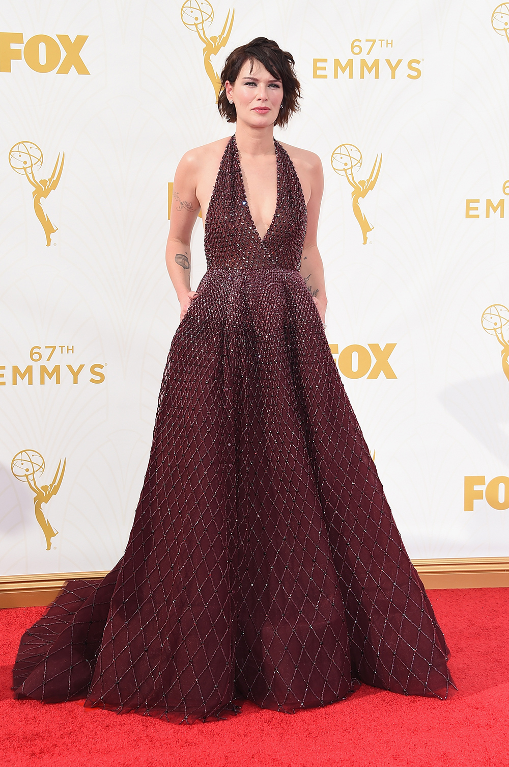 Lena Headey wears Zuhair Murad to the 67th Annual Primetime Emmy Awards. Photo / Getty Images