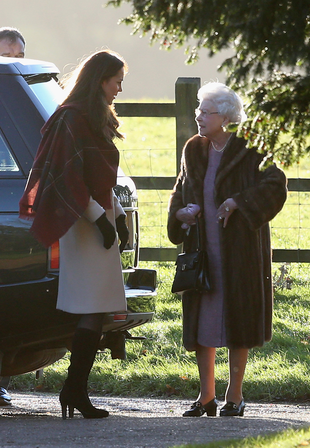 The Queen wears her Christmas Day best to attend a service at Sandringham on December 25, 2013 with the Duchess of Cambridge. Photo / Getty Images