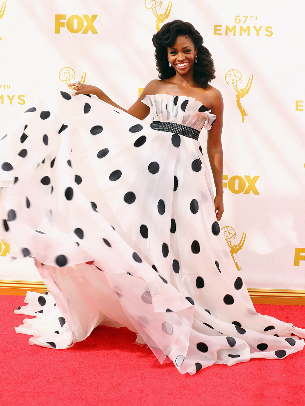 Teyonah Parris wears Francesca Miranda to the 67th Annual Primetime Emmy Awards. Photo / Getty Images