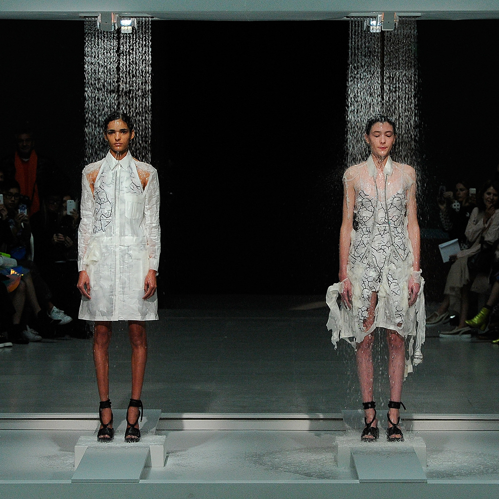 Clothes literally melted off the models at Chalayan (watch the video below to see it in action!)