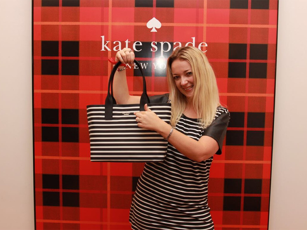 A guest at the Kate Spade boutique opening