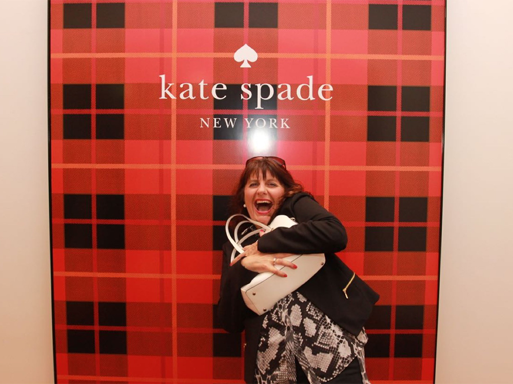 A guest at the Kate Spade boutique opening