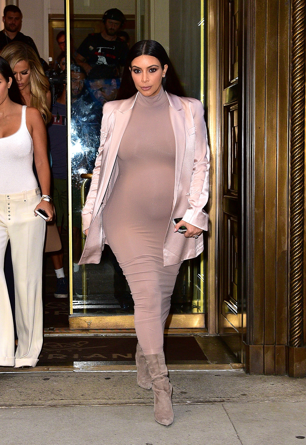 SEPTEMBER 14, 2015: In town for New York Fashion Week, Kim wears her key colours of beige and blush as she leaves Cipriani. Photo / Getty Images