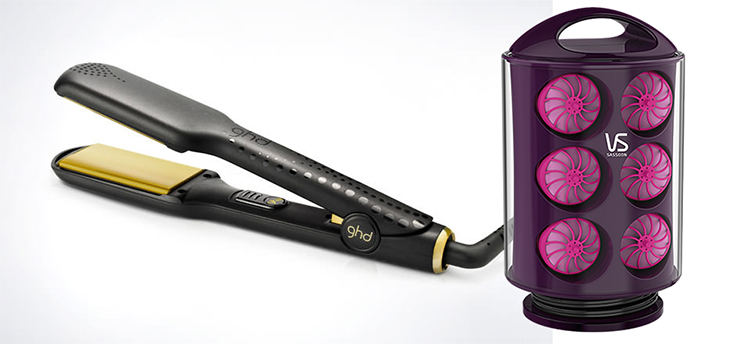 ghd Gold Max Styler and VS Sasson's Secret Curl Pop Up Hot Rollers