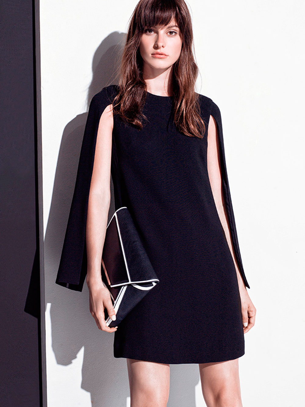 Cue A-Line Cape Sleeve dress, $295