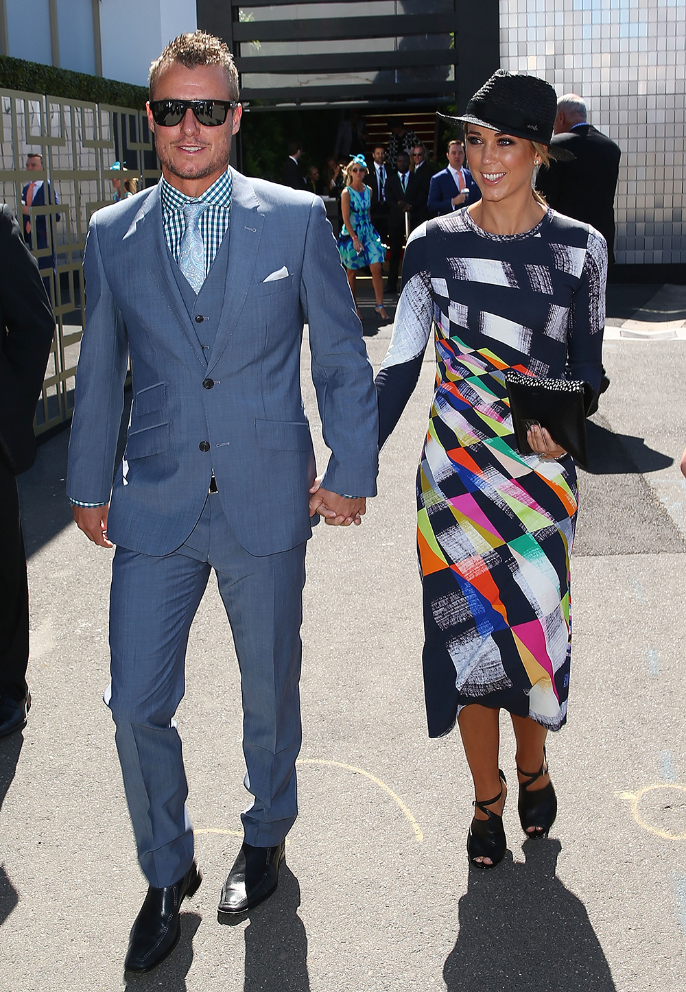 Lleyton and Bec Hewitt at the Melbourne Cup, 2015