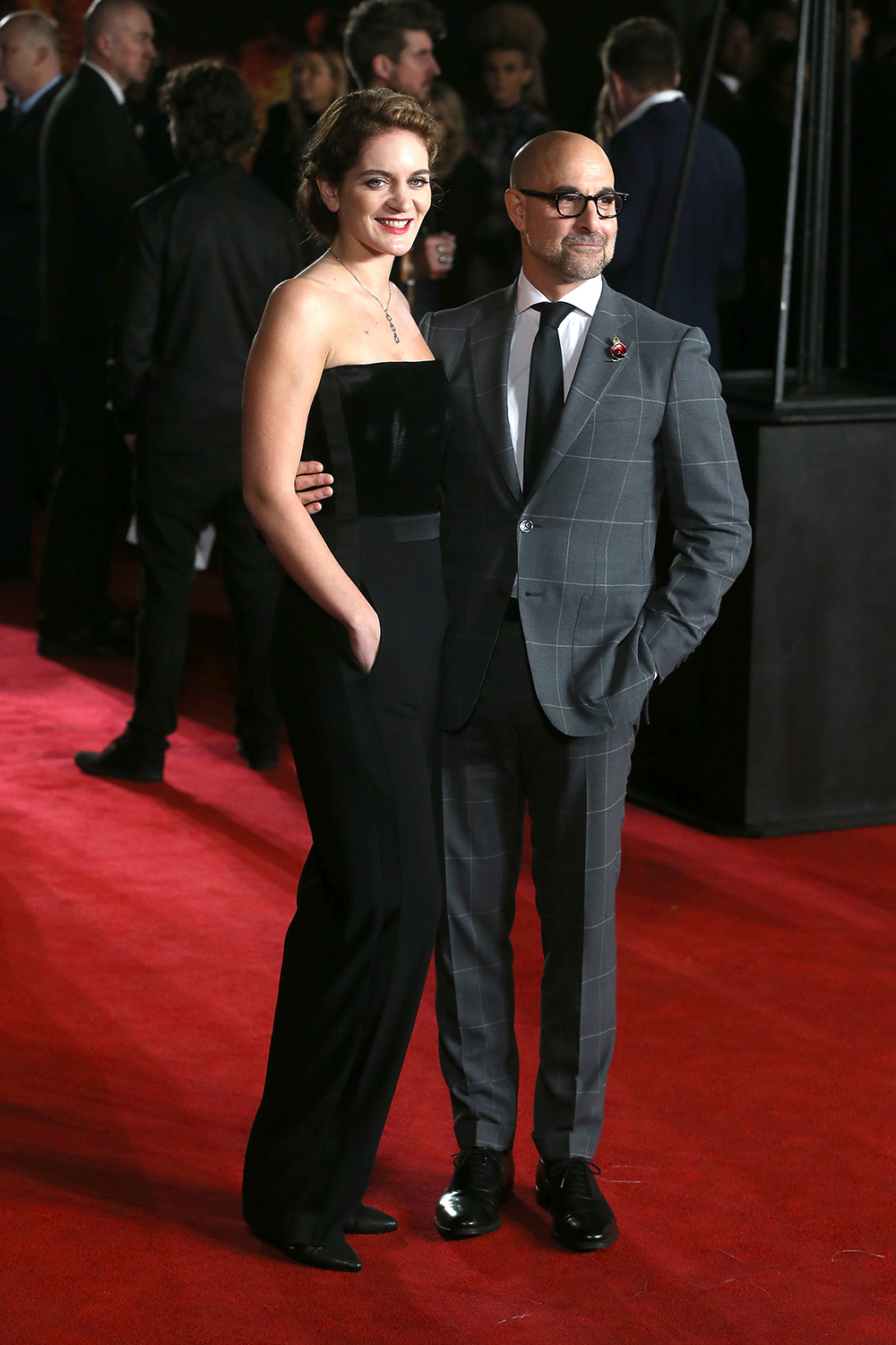 Felicity Blunt and Stanley Tucci at the London premiere.