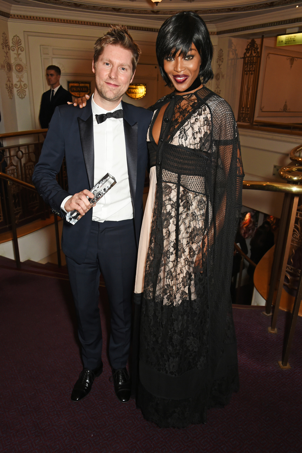Christopher Bailey and Naomi Campbell in Burberry.