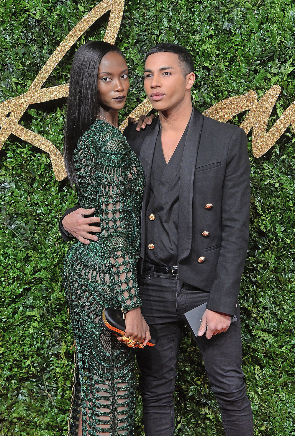 Riley Montana and Olivier Rousteing.
