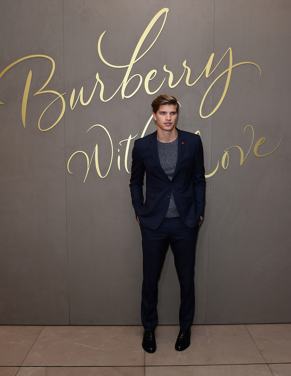 Toby Huntington-Whiteley at the Burberry festive film premiere.
