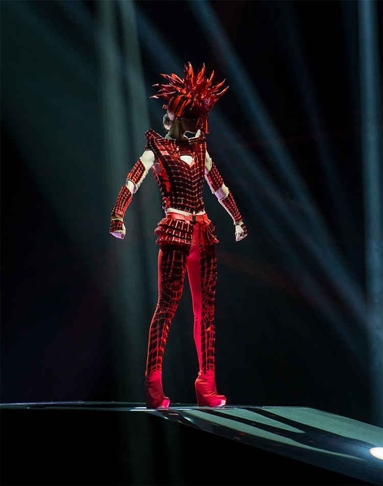 Erevos Aether's Knight of Fire entry in the World of Wearable Art competition