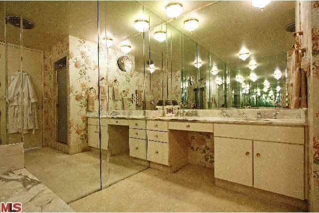 The original bathroom certainly wasn't short of mirrors.