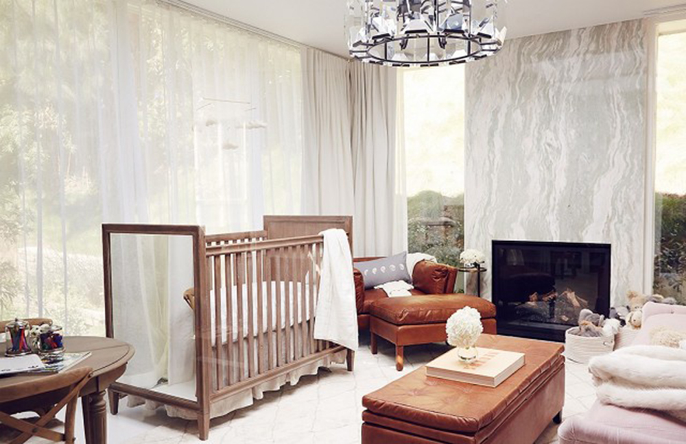 Jaime King – Leo Thames Jaime’s extremely tasteful and contemporary nursery doubles as an office and family room.  This is possibly the most pared back nursery of all time.
