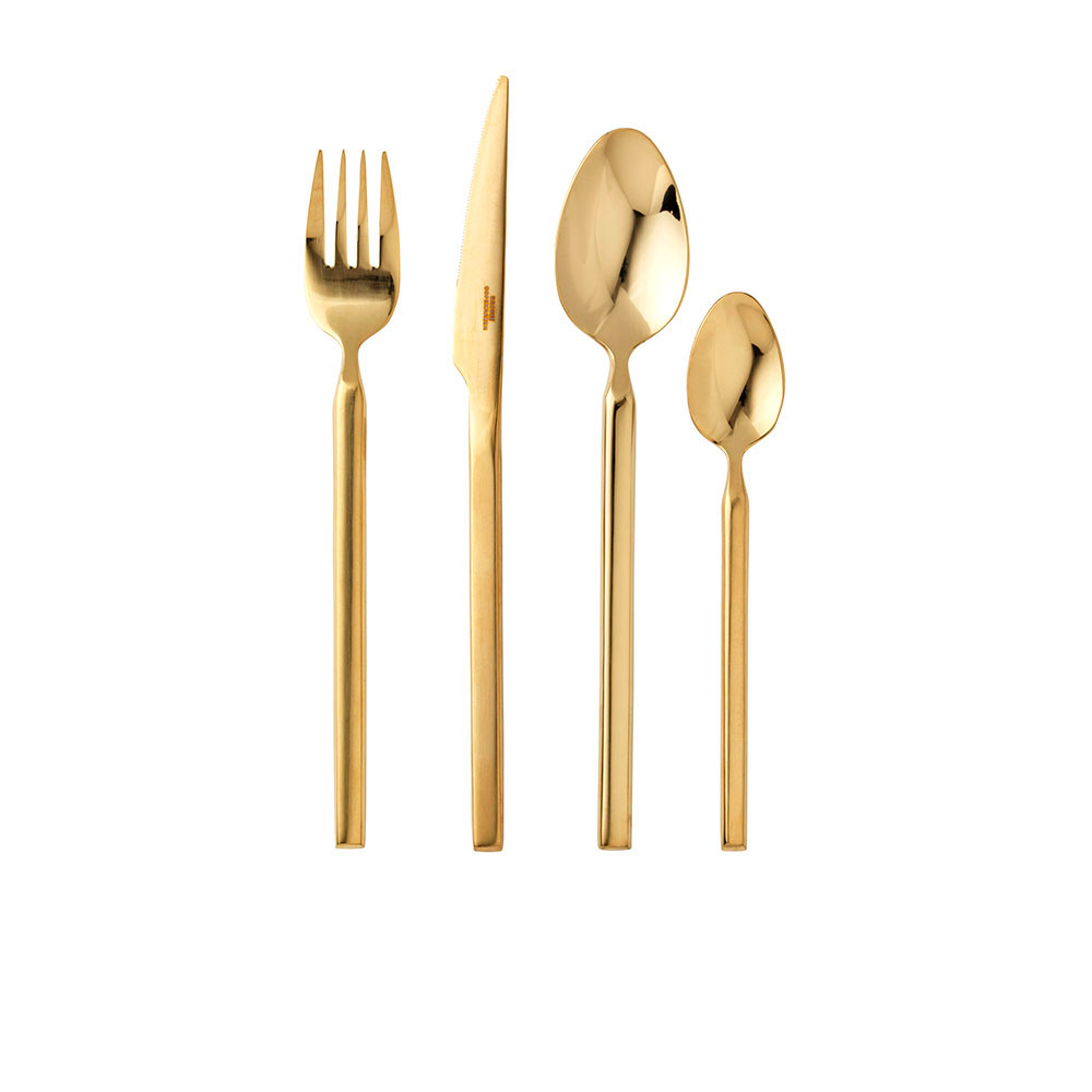 May Time Gold 16pc Cutlery Set, available at Mildred&Co, $355.00
