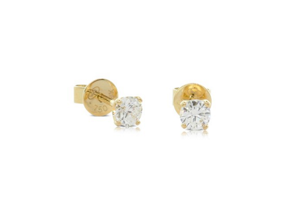 Walker & Hall 18ct yellow gold .47ct diamond Blossom earrings