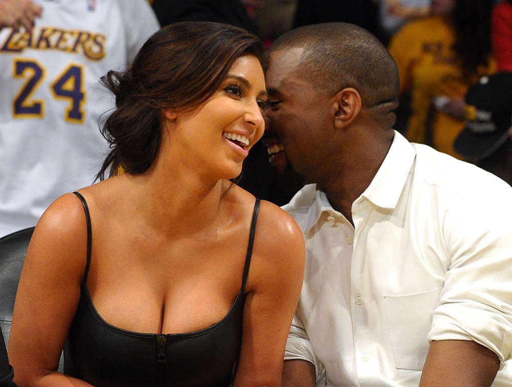 Kim Kardashian and Kanye West - Lakers Game
