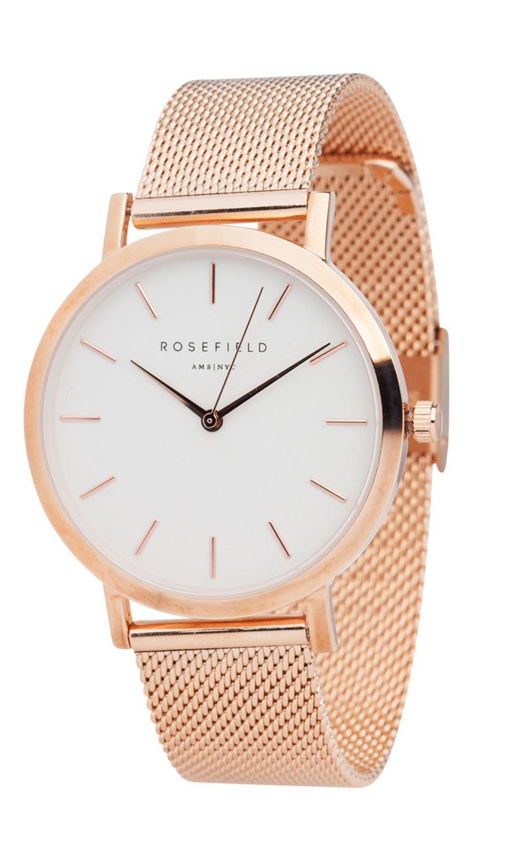 Rosefield watch, $149, Superette.