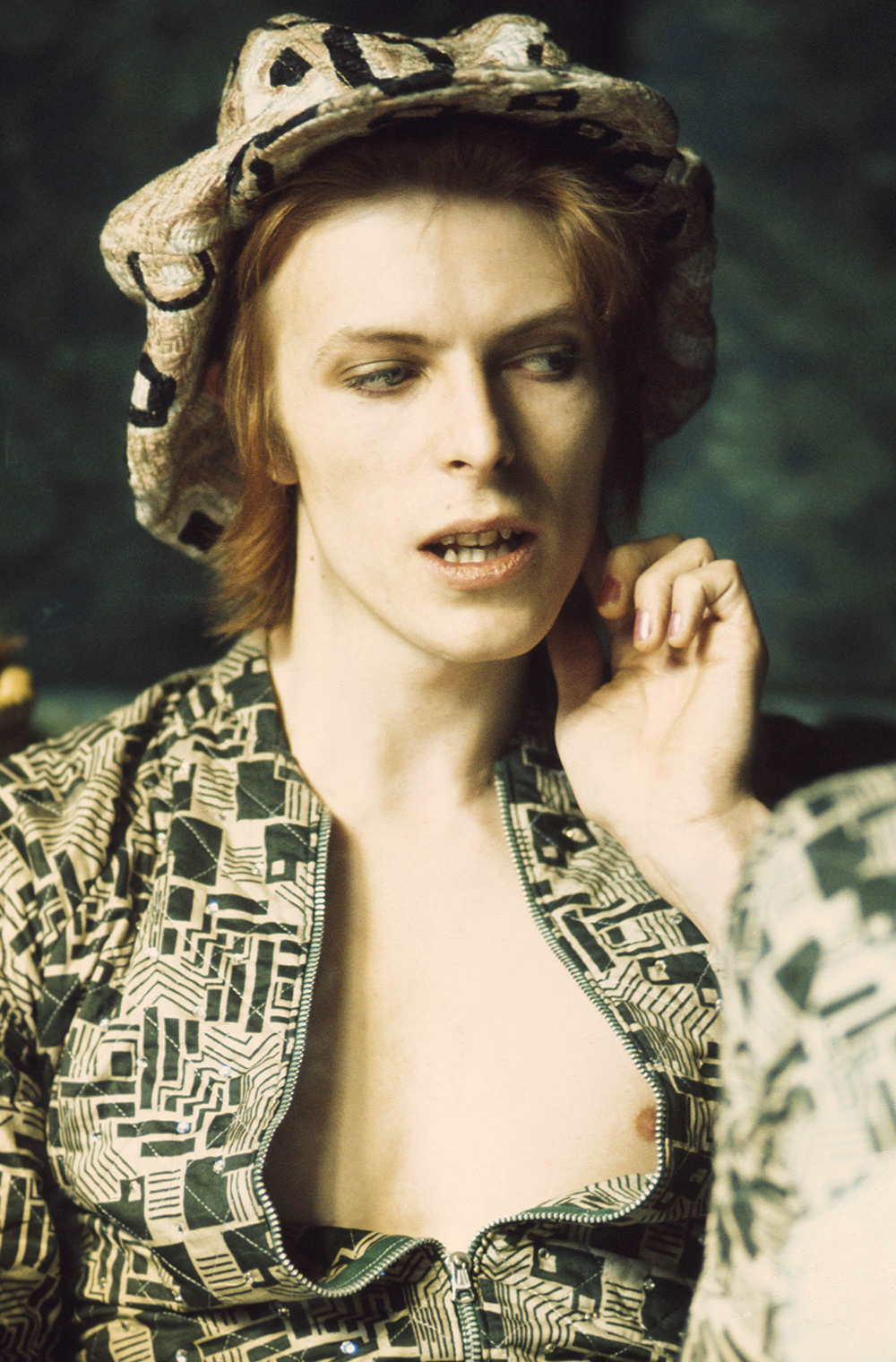 David Bowie being interviewed at home in Beckenham, London in 1972.