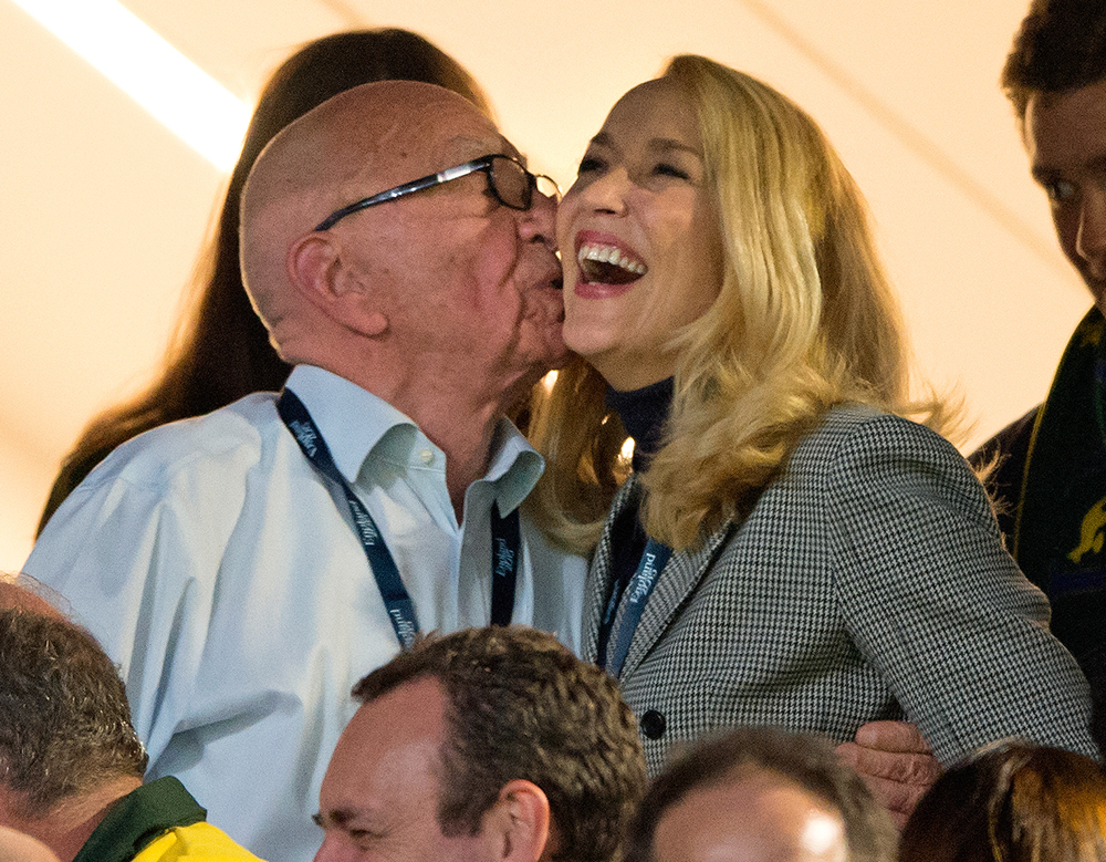 JERRY HALL AND RUPERT MURDOCH There has been speculation about the relationship between Hall and Murdoch for several months, after they were first spotted together at the Rugby World Cup final in October. After a whirlwind four-month romance, the pair announced their engagement in the Births, Deaths and Marriages section of News Corp-owned The Times.