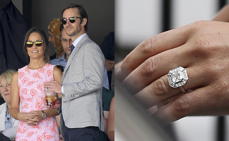 The world's most famous bridesmaid, Pippa Middleton, has finally found love with her financier boyfriend James Mathews, who proposed with a £250,000 art deco engagement ring featuring a three-carat Asscher-cut diamond, which is might we add three times the price of her sister Kate's sapphire engagement ring.