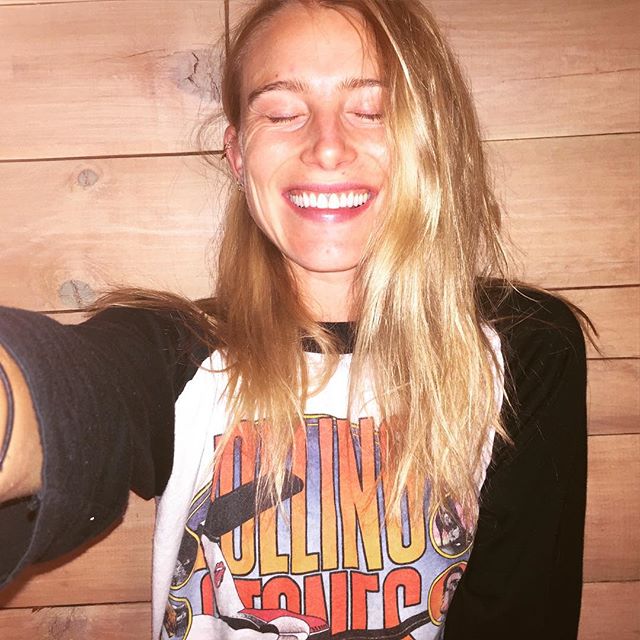 Dree Hemingway wearing vintage Rolling Stones t-shirt