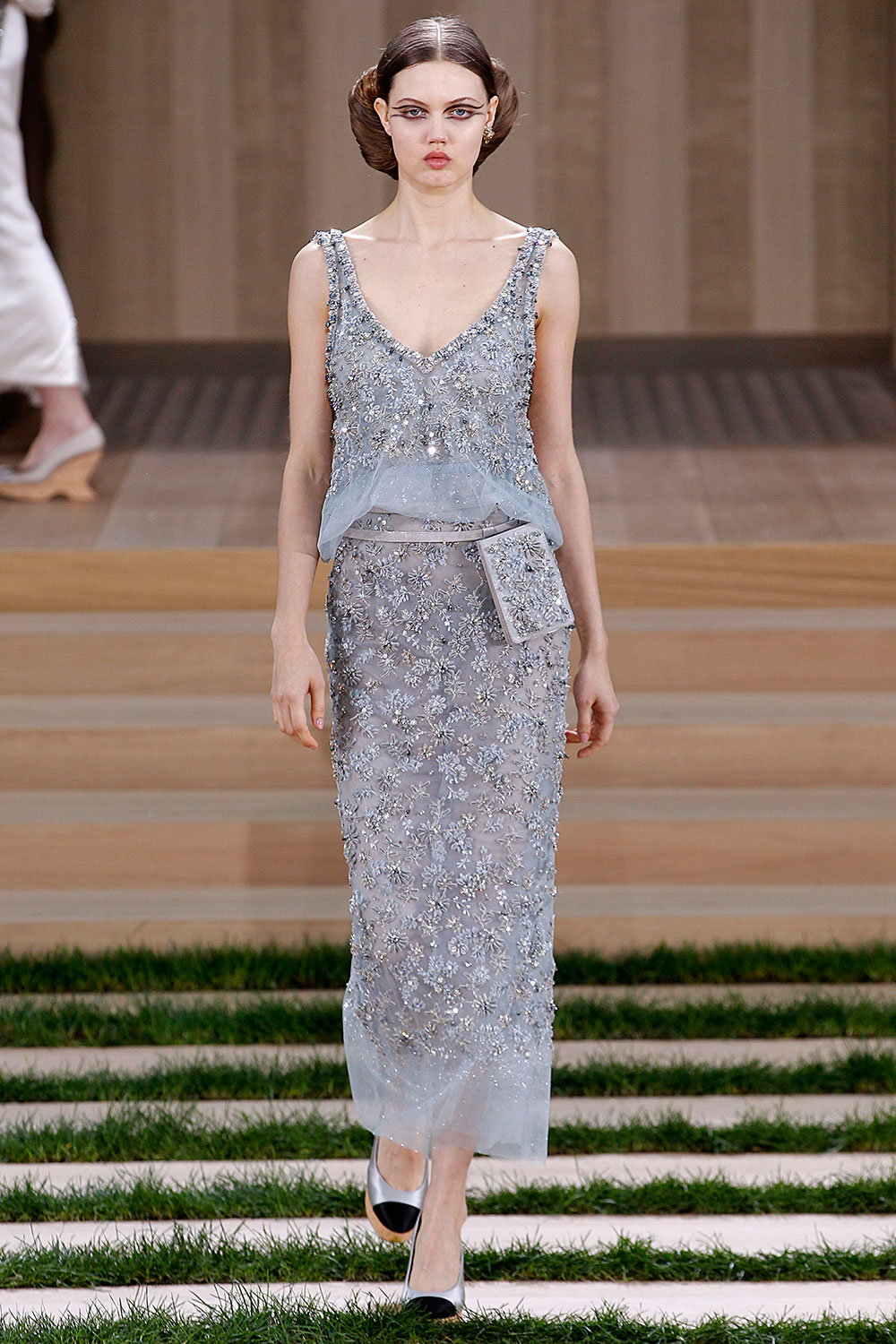 Chanel SS16 blue beaded gown
