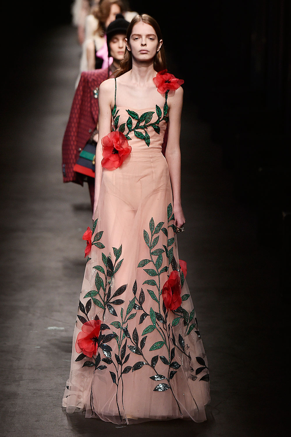 Gucci SS16 nude floral gown