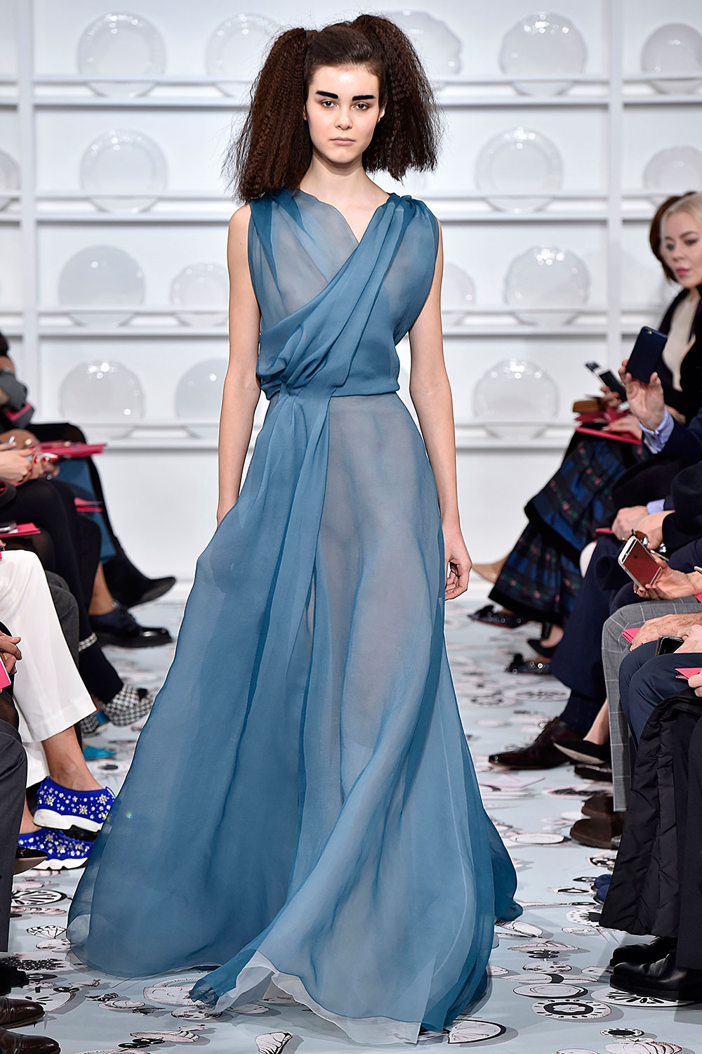 Schiaparelli SS16 blue draped gown