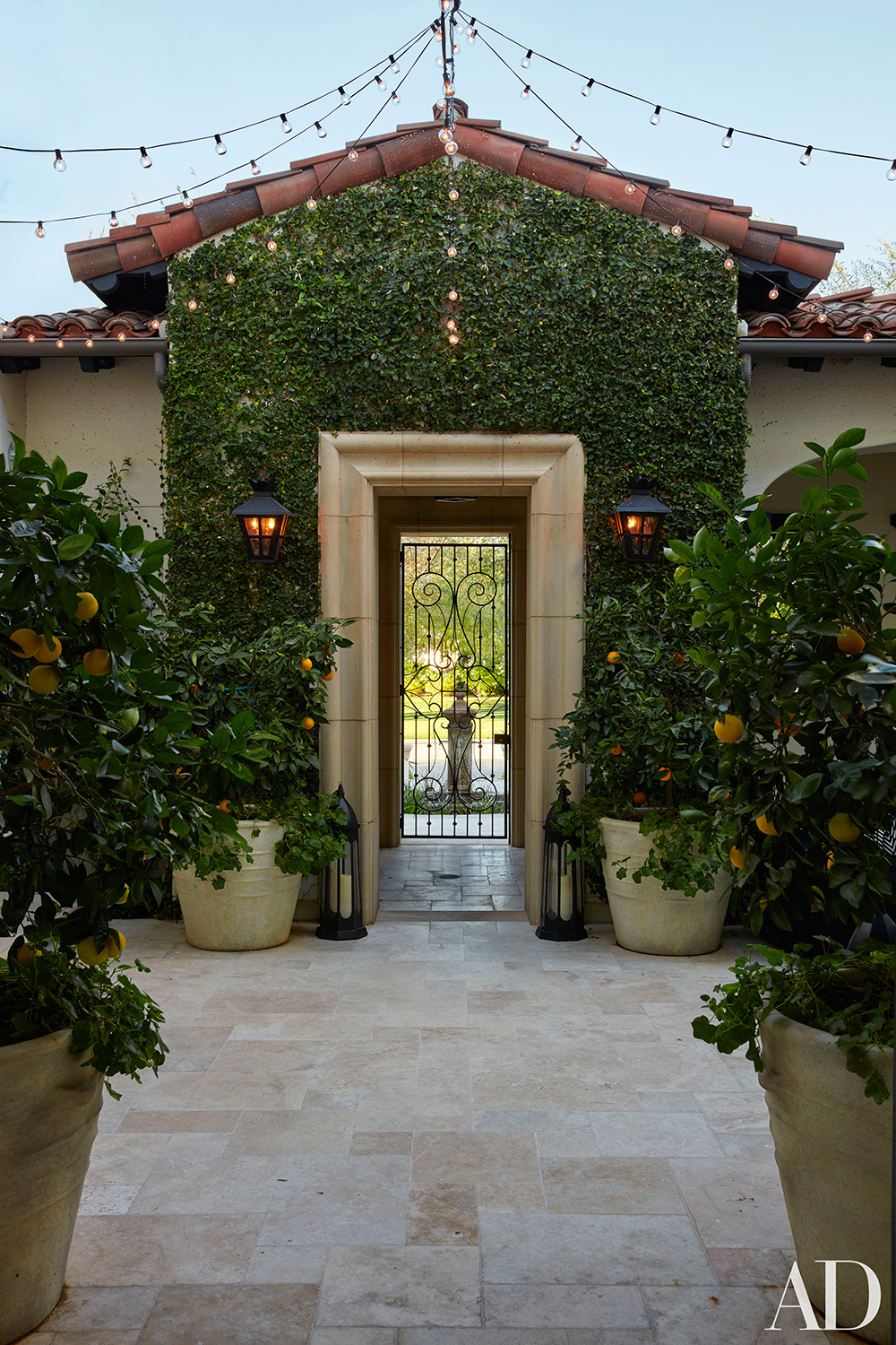 The courtyard at Khloe's house.