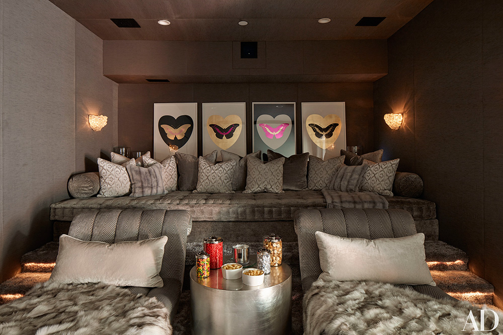 The screening room at Khloe's house.