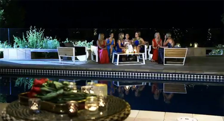 Bachelorettes inside the mansion on the first night