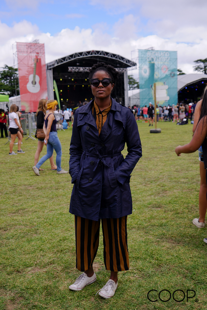 Michelle wears Monki jumpsuit from ASOS and Mango trench coat.