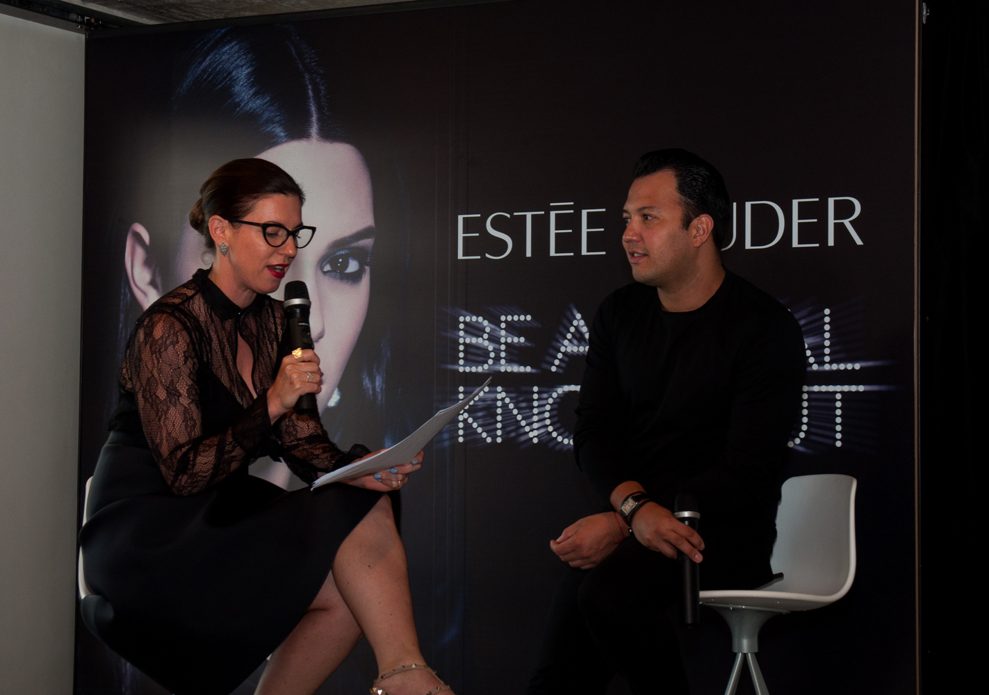 Fashion Quarterly editor Sally-Ann Mullin and Victor Henao during the Q&A session.