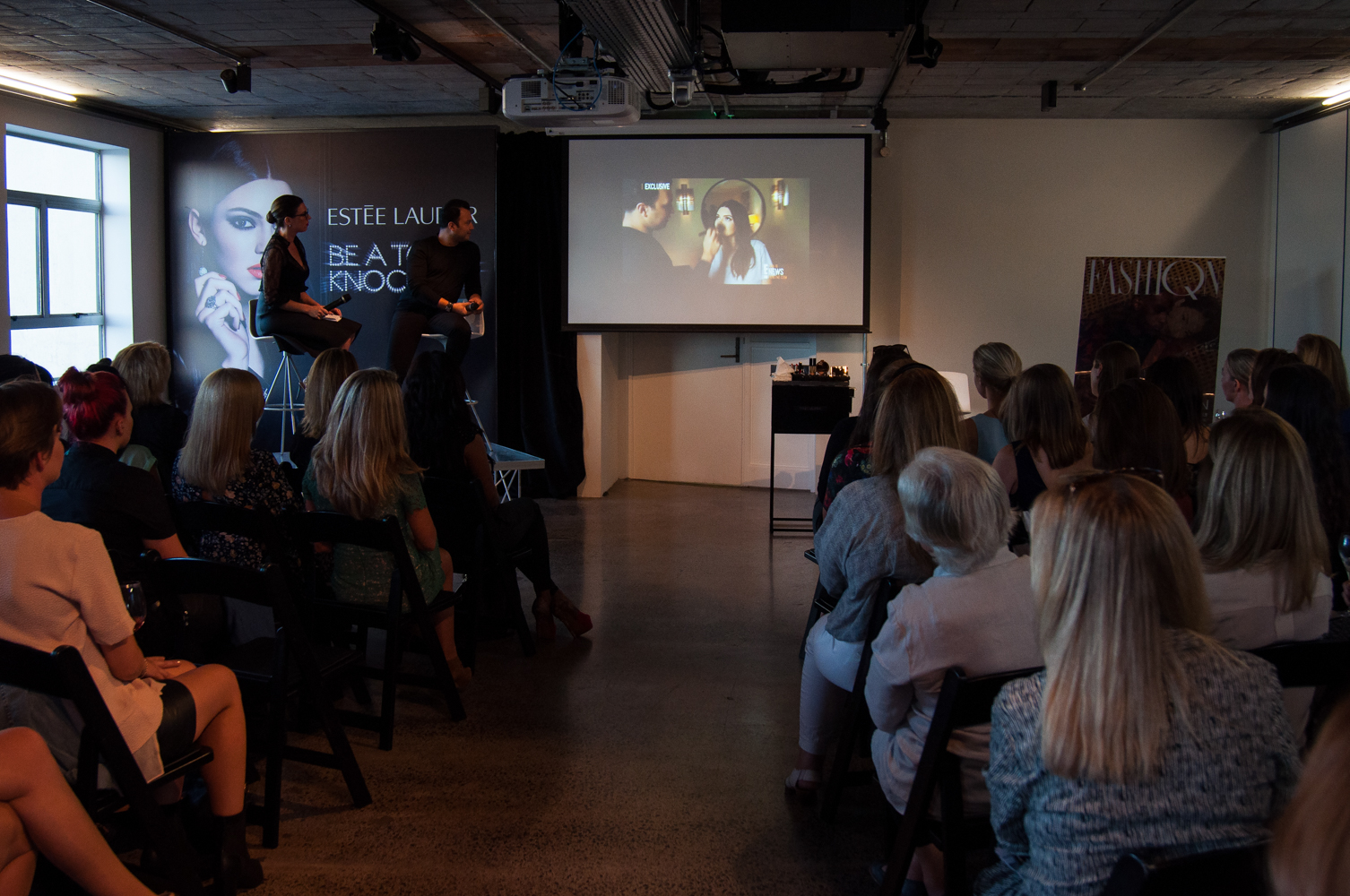 Victor showed the audience a video demonstrating the phenomenal year he's had since coming on board with Estée Lauder.