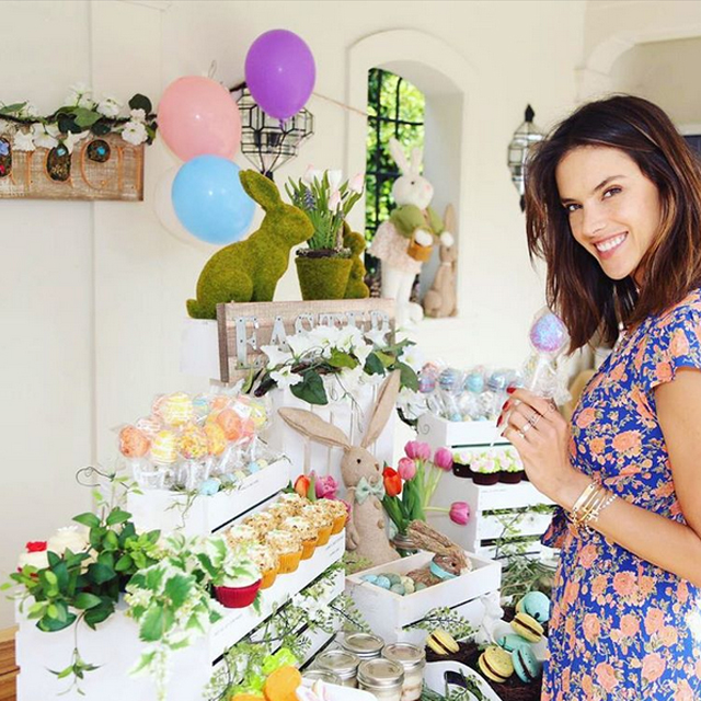 Alessandra Ambrosio celebrated the holiday with an extravagant Easter party with her family.