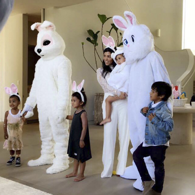 Khloe Kardashian gave fans a peek into her Easter holiday at her sister Kourtney's house.