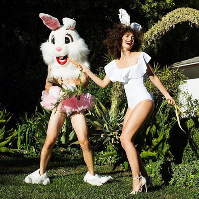 The Victoria's Secret model also starred in the LOVE magazine's Easter fashion special.