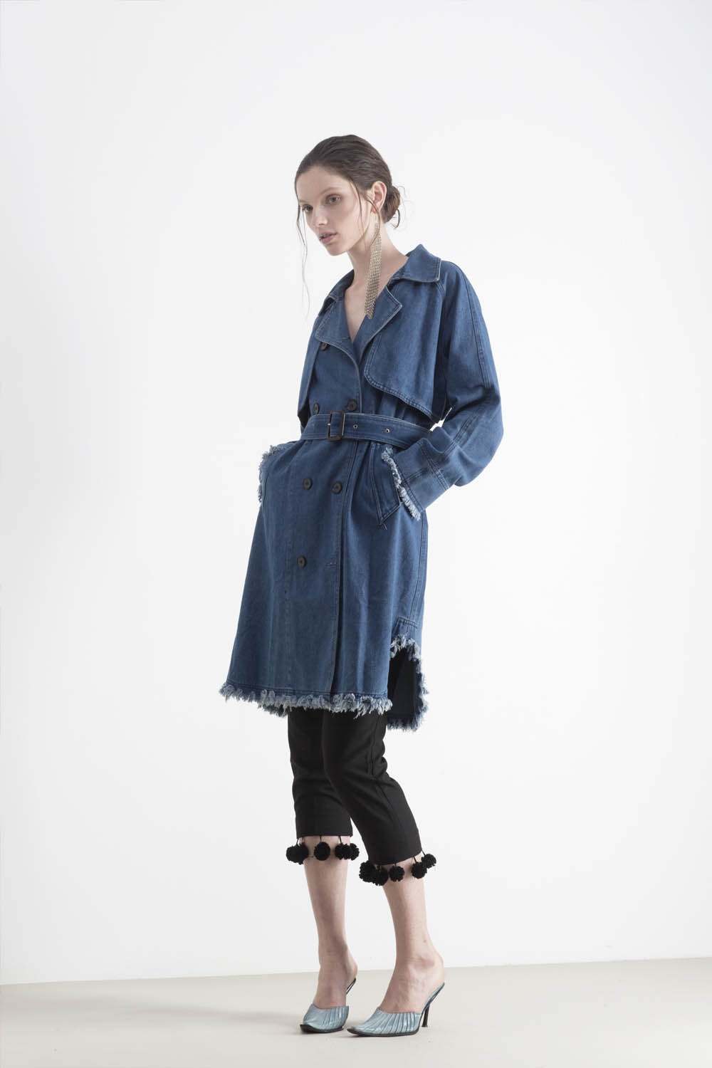Silence Was denim trench coat, $369.