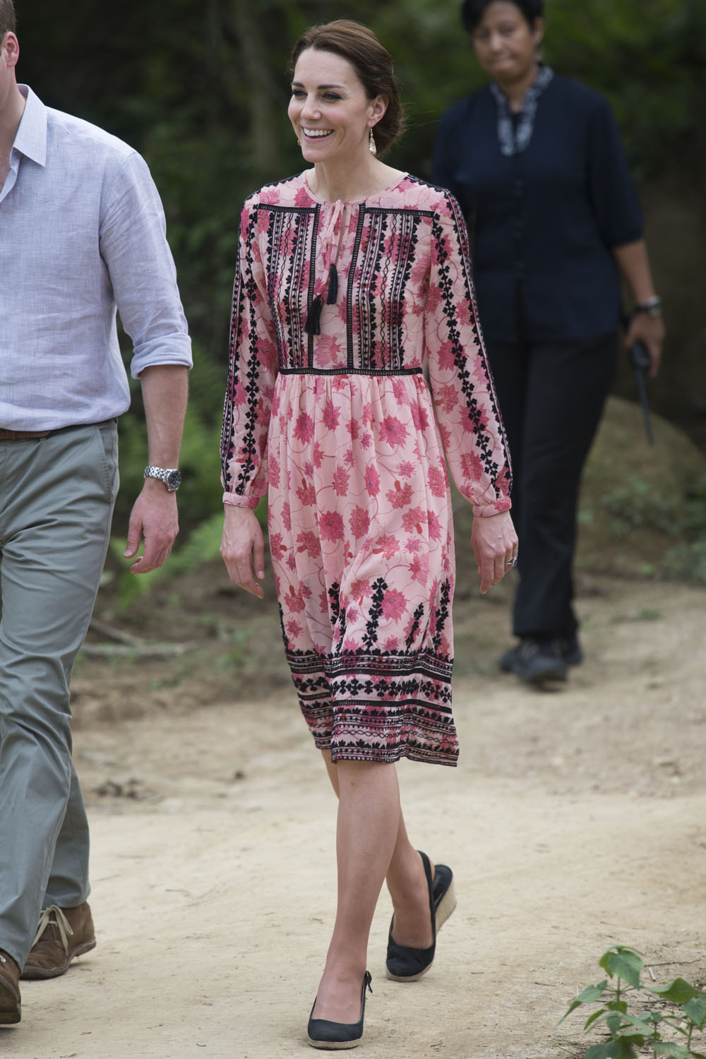 Known for her love of the high street, Kate wore a Topshop smock dress on a visit to the Centre for Wildlife Rehabilitation and Conservation at Kaziranga National Park.