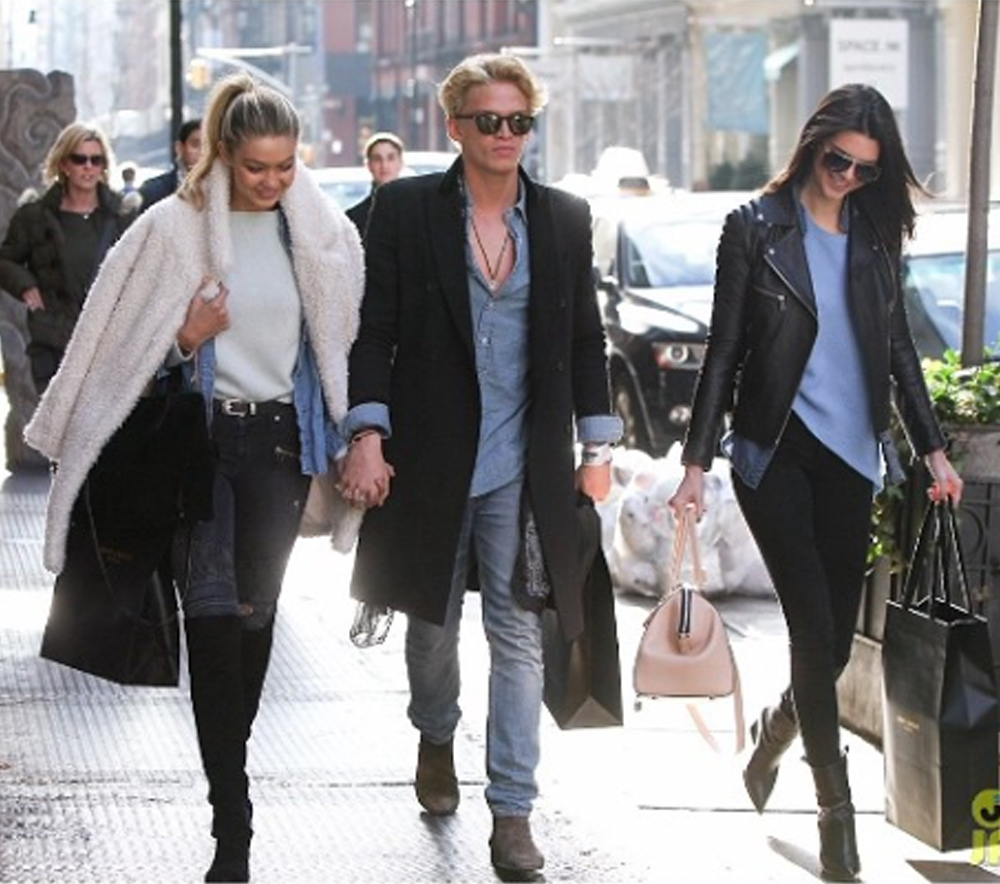 Out and about in New York with Gigi's boyfriend at the time Cody Simpson, the trio stepped out in unplanned matching denim outfits, now that's what we call BFF style.